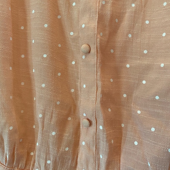 Peach Polkadot Blouse - Small - Picture 2 of 3